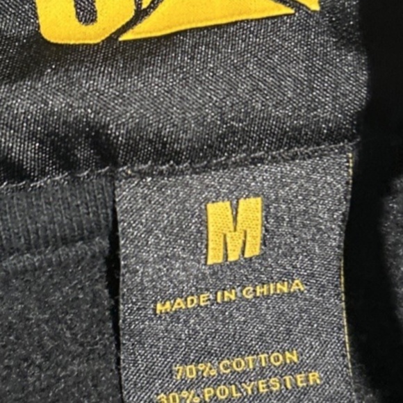 Caterpillar Sweatshirt Mens Medium Black Hoodie CAT Construction Logo Sweater - Picture 6 of 7